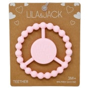Wholesale - 1pc Silicone Peace Teether - Pink "Momma Hearts Me" C/P 100, UPC: 195010116657